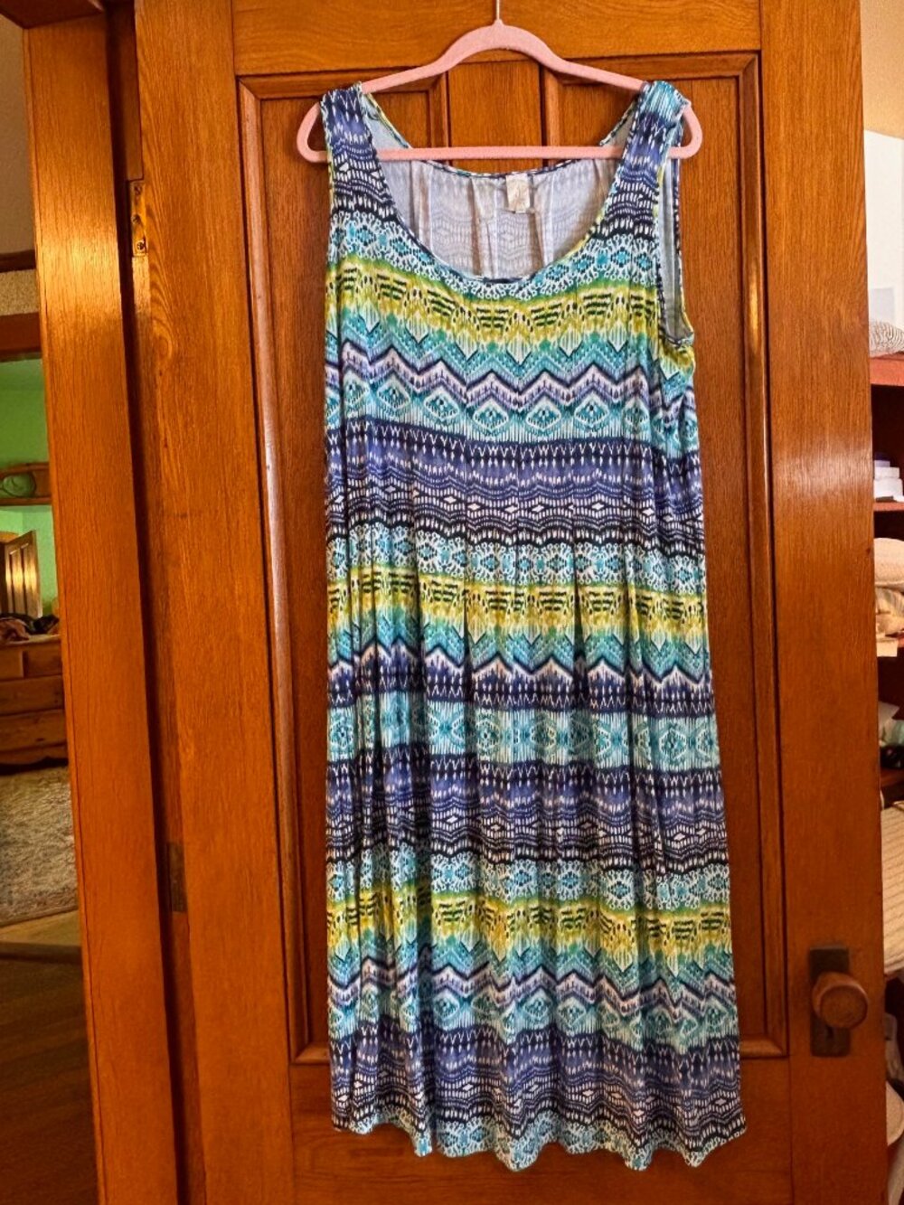 Jones New York Blue and Yellow Striped Dress; Size 1x